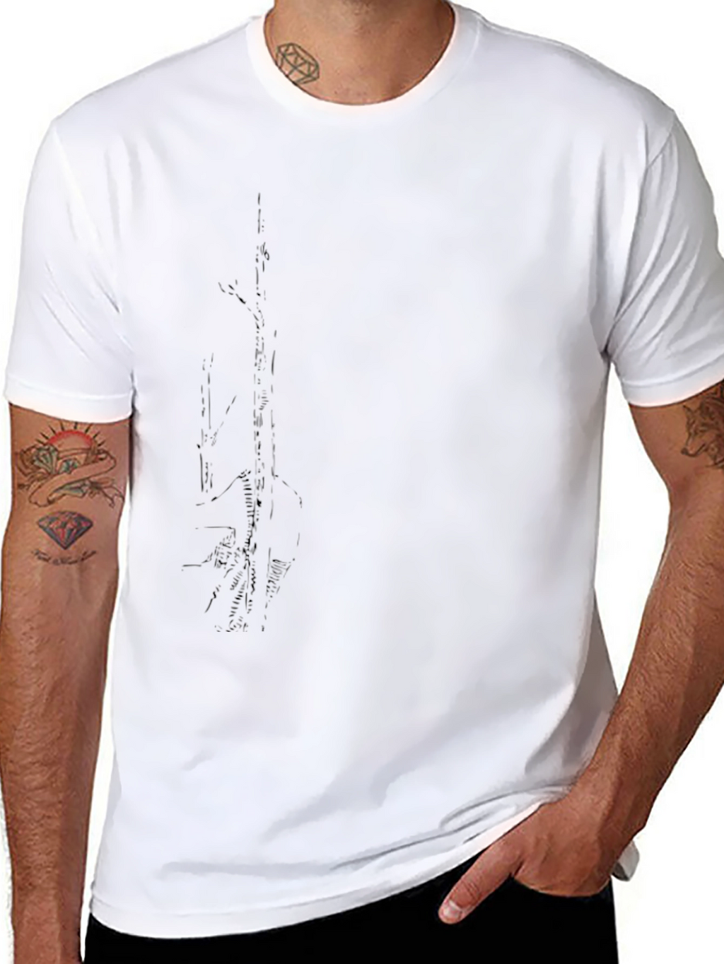 Mens Graphic Tee - Abstract Print Black T-Shirt