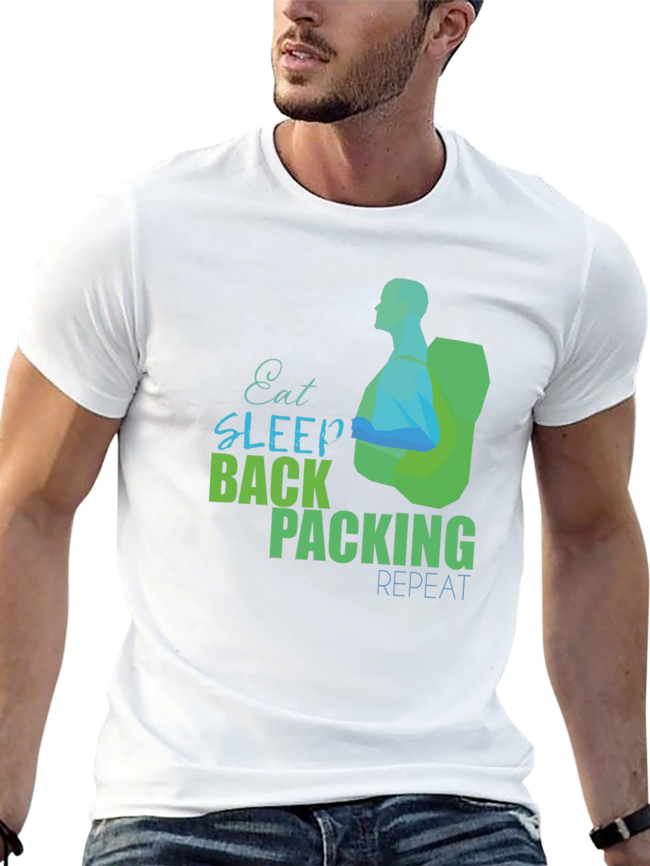Eat Sleep Backpacking Repeat Graphic Tee