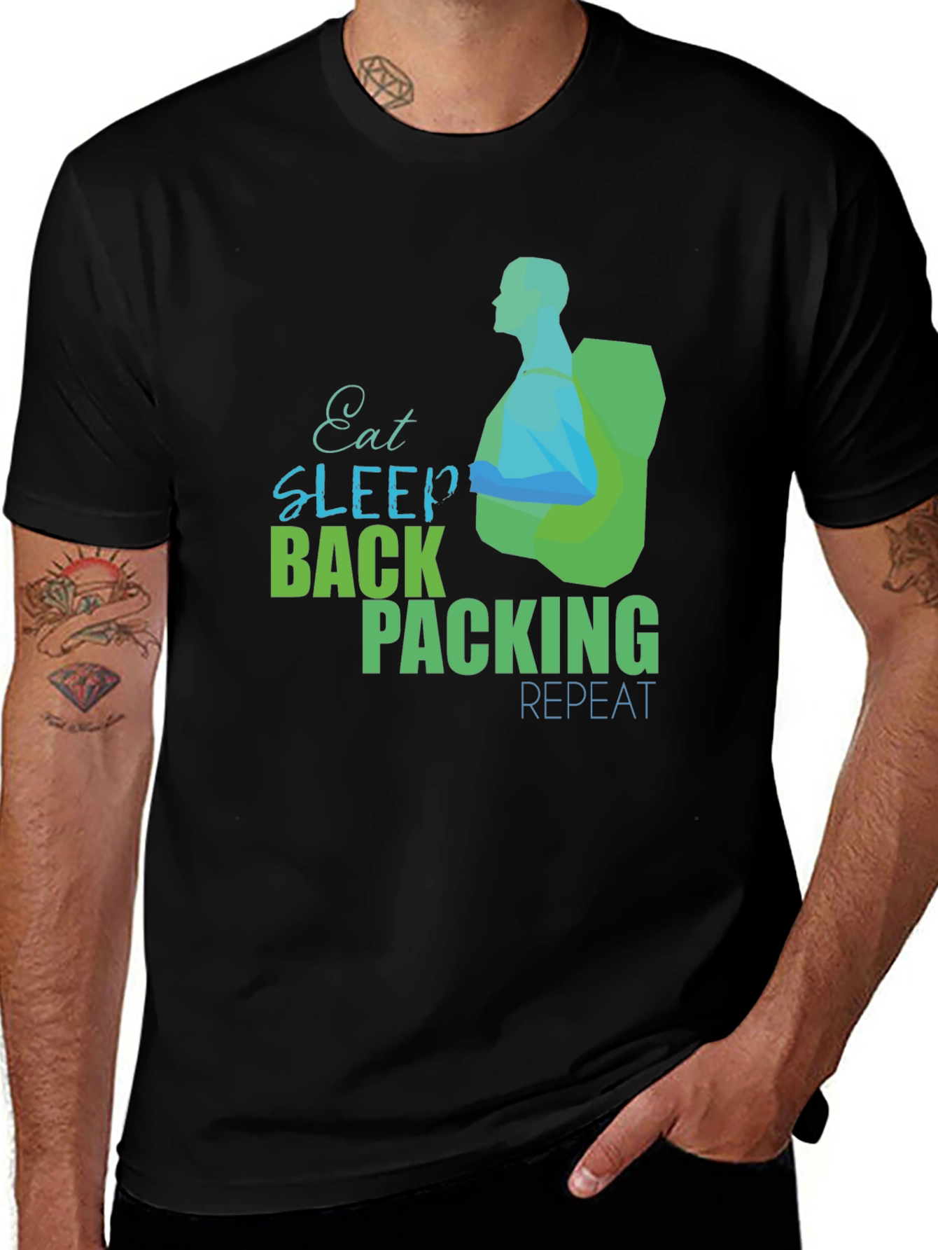 Eat Sleep Backpacking Repeat Graphic Tee