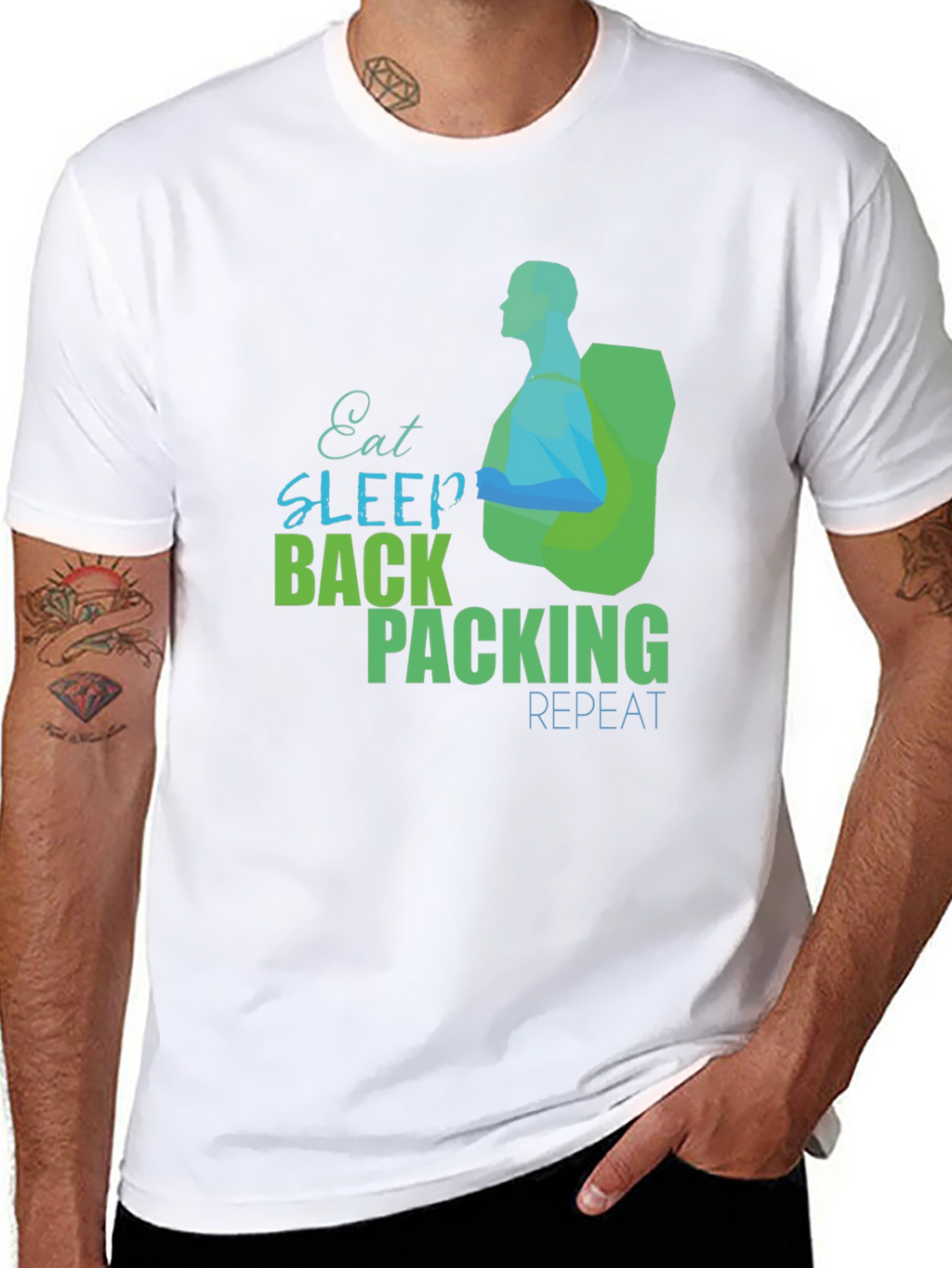 Eat Sleep Backpacking Repeat Graphic Tee