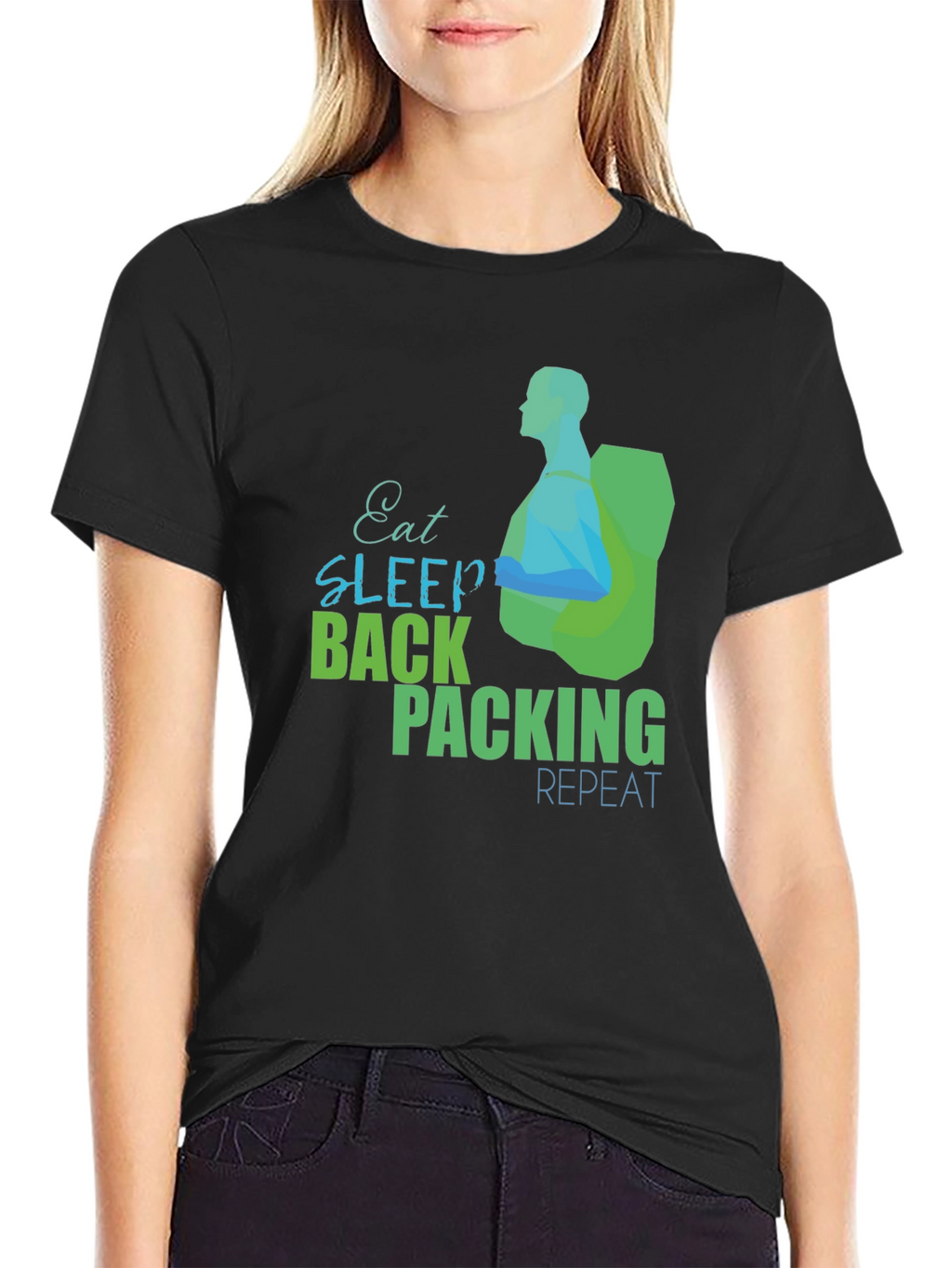 Eat Sleep Backpacking Repeat Graphic Tee