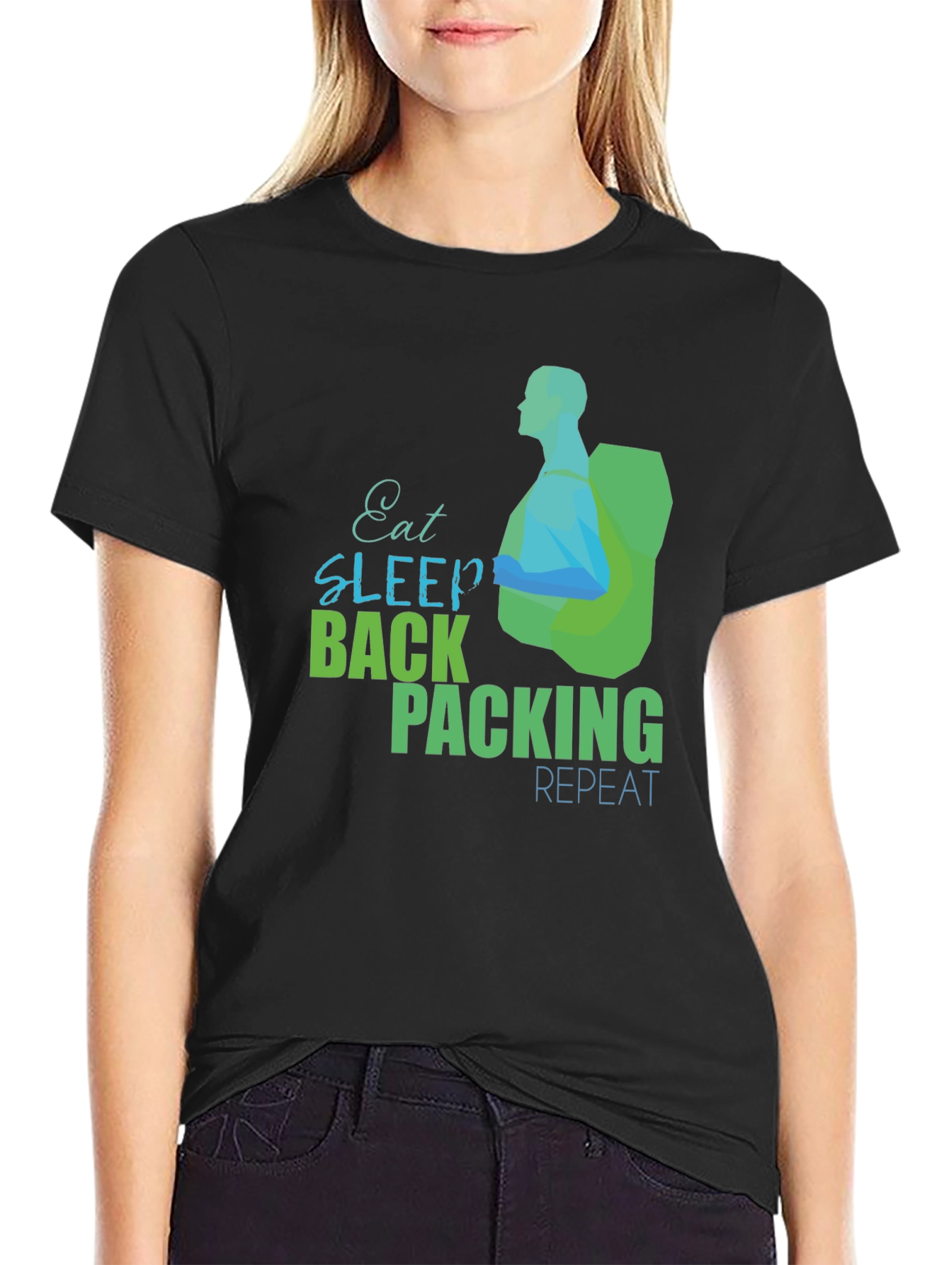 Eat Sleep Backpacking Repeat Graphic Tee