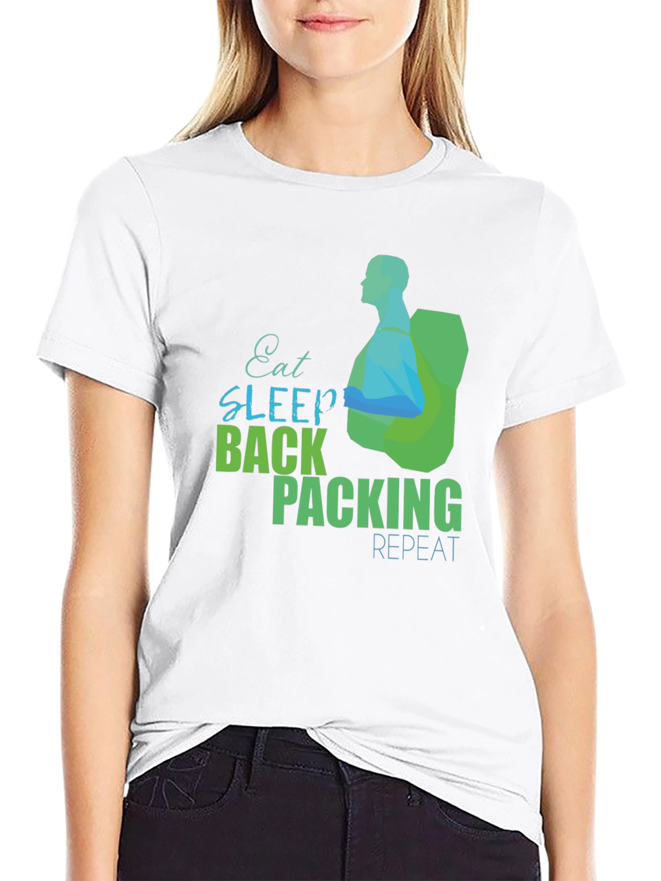 Eat Sleep Backpacking Repeat Graphic Tee