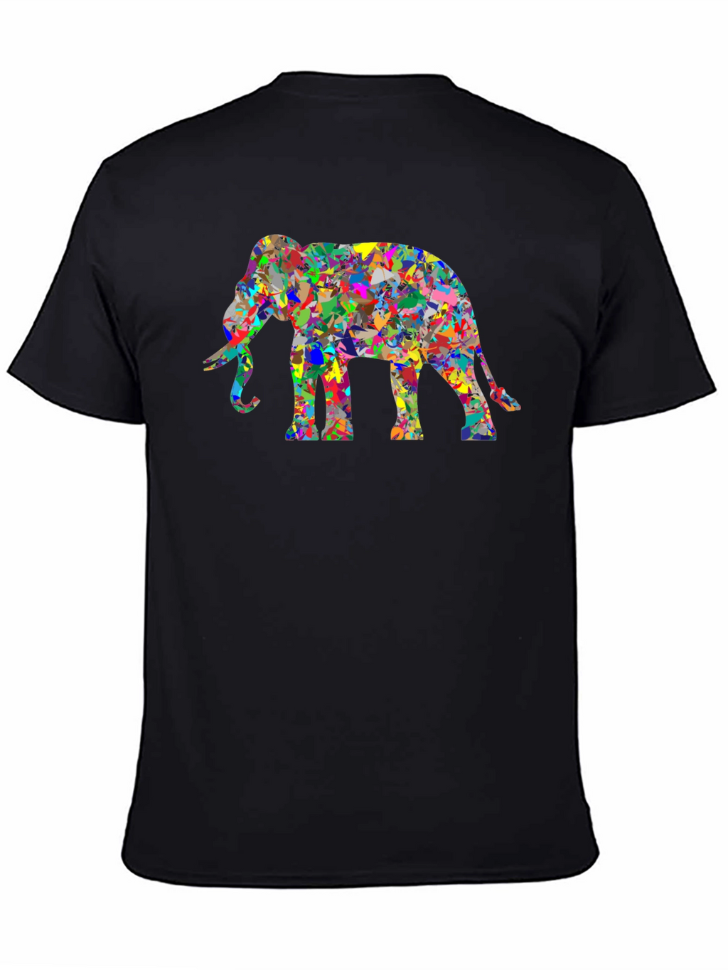 Abstract Elephant Graphic Black T-Shirt