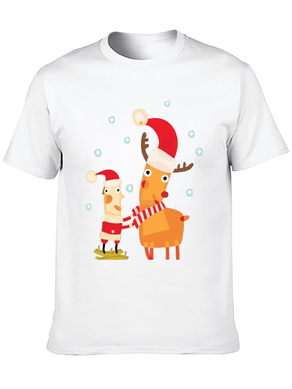 Festive Holiday Cartoon Graphic Tee - Black