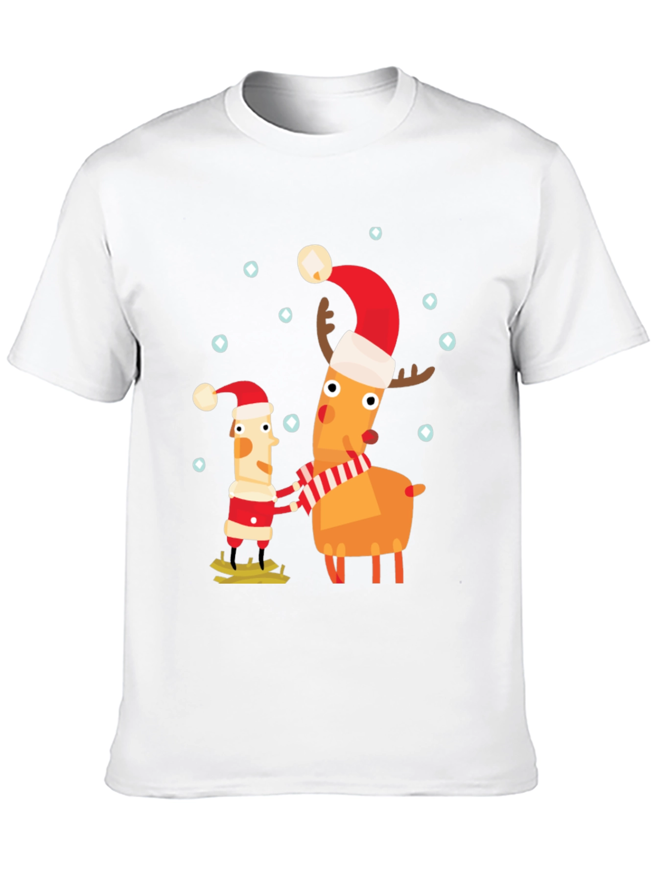 Festive Holiday Cartoon Graphic Tee - Black