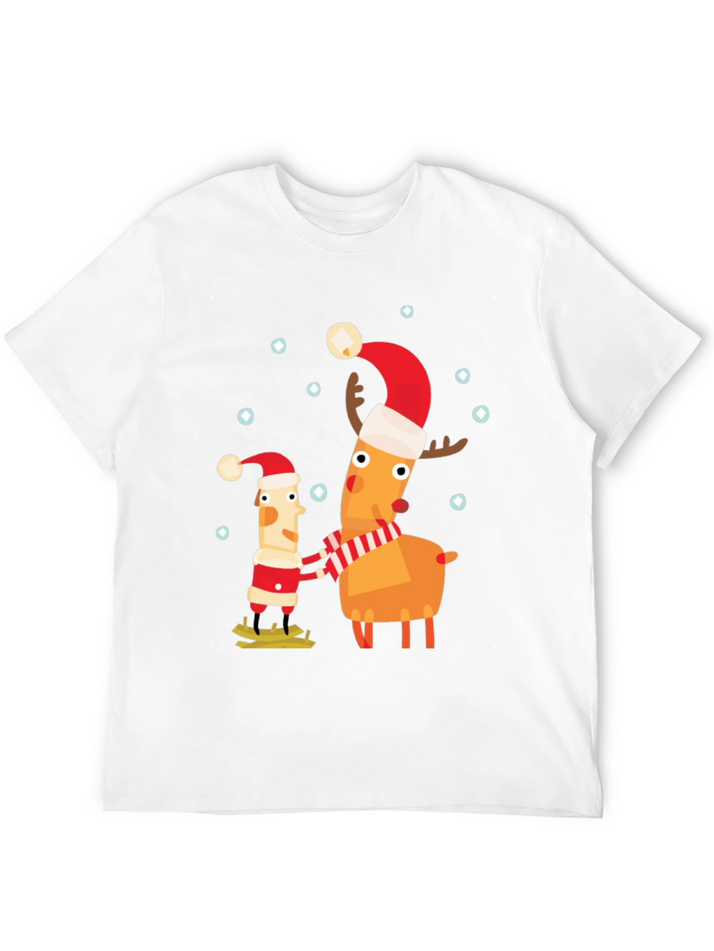 Festive Holiday Cartoon Graphic Tee - Black