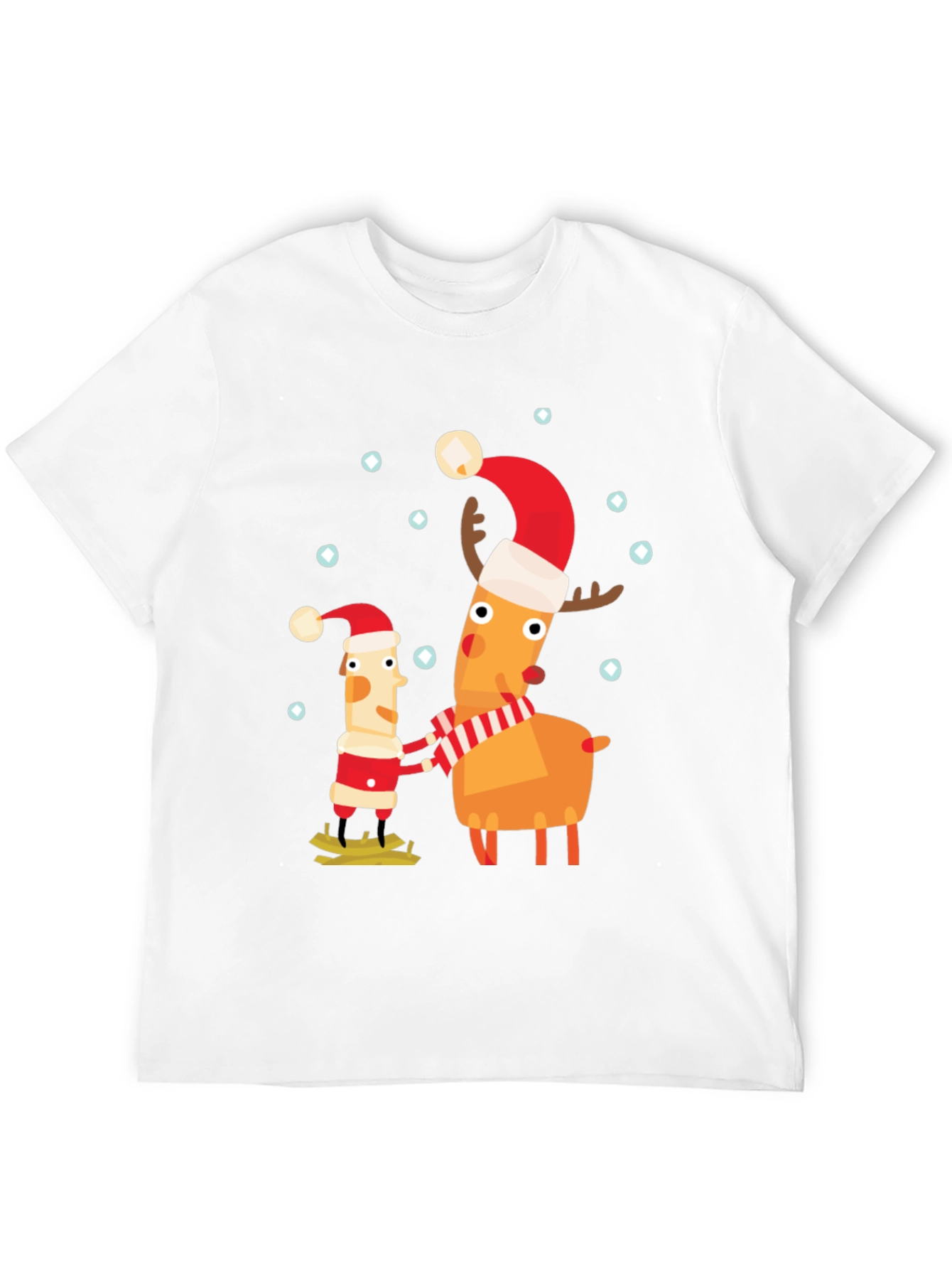 Festive Holiday Cartoon Graphic Tee - Black