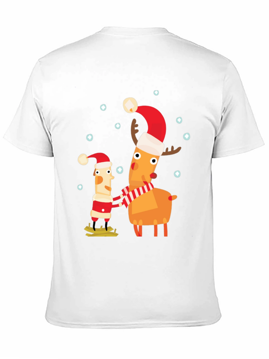 Festive Holiday Cartoon Graphic Tee - Black