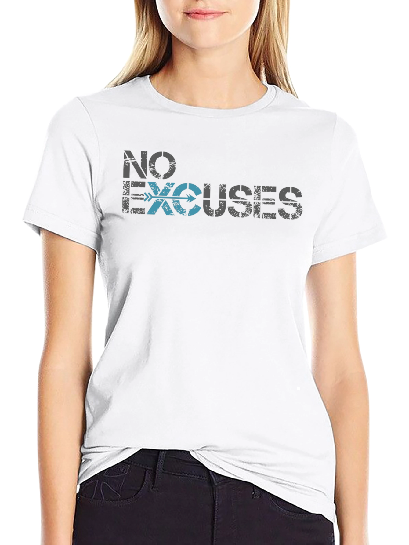 No Excuses Graphic Tee - Motivational Black T-Shirt
