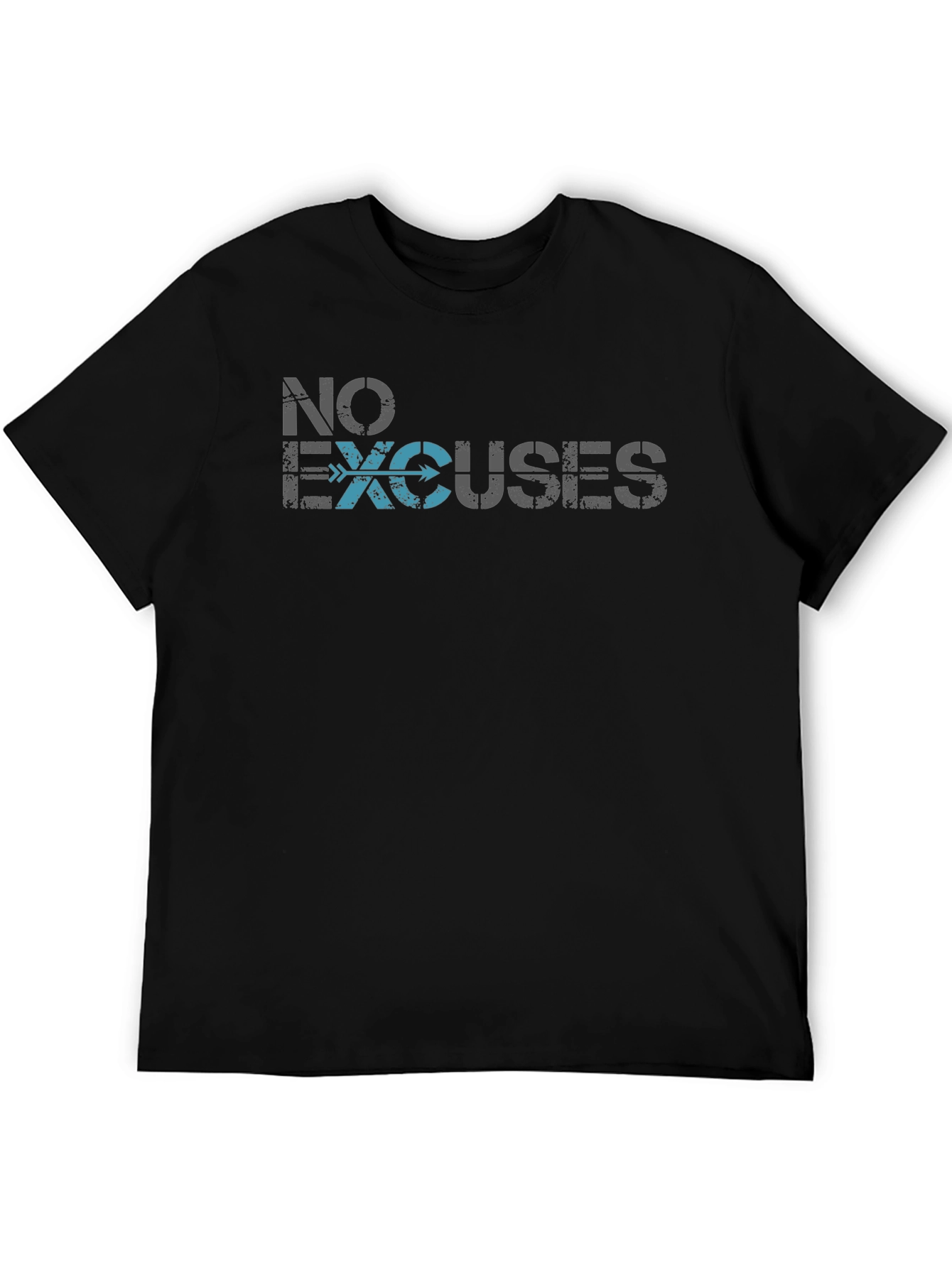 No Excuses Graphic Tee - Motivational Black T-Shirt