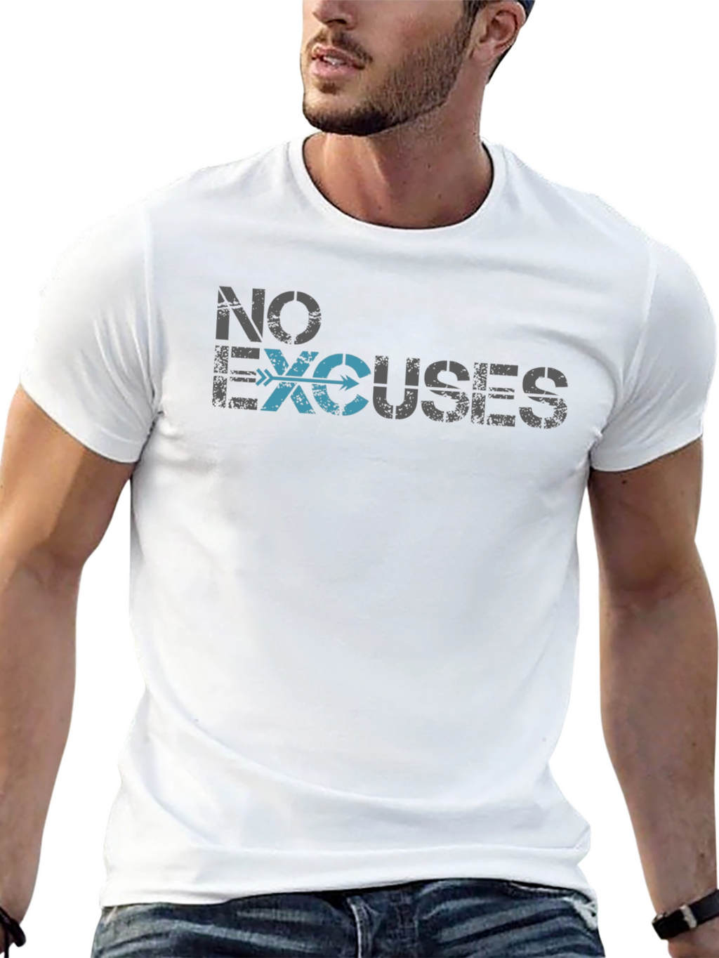 No Excuses Graphic Tee - Motivational Black T-Shirt