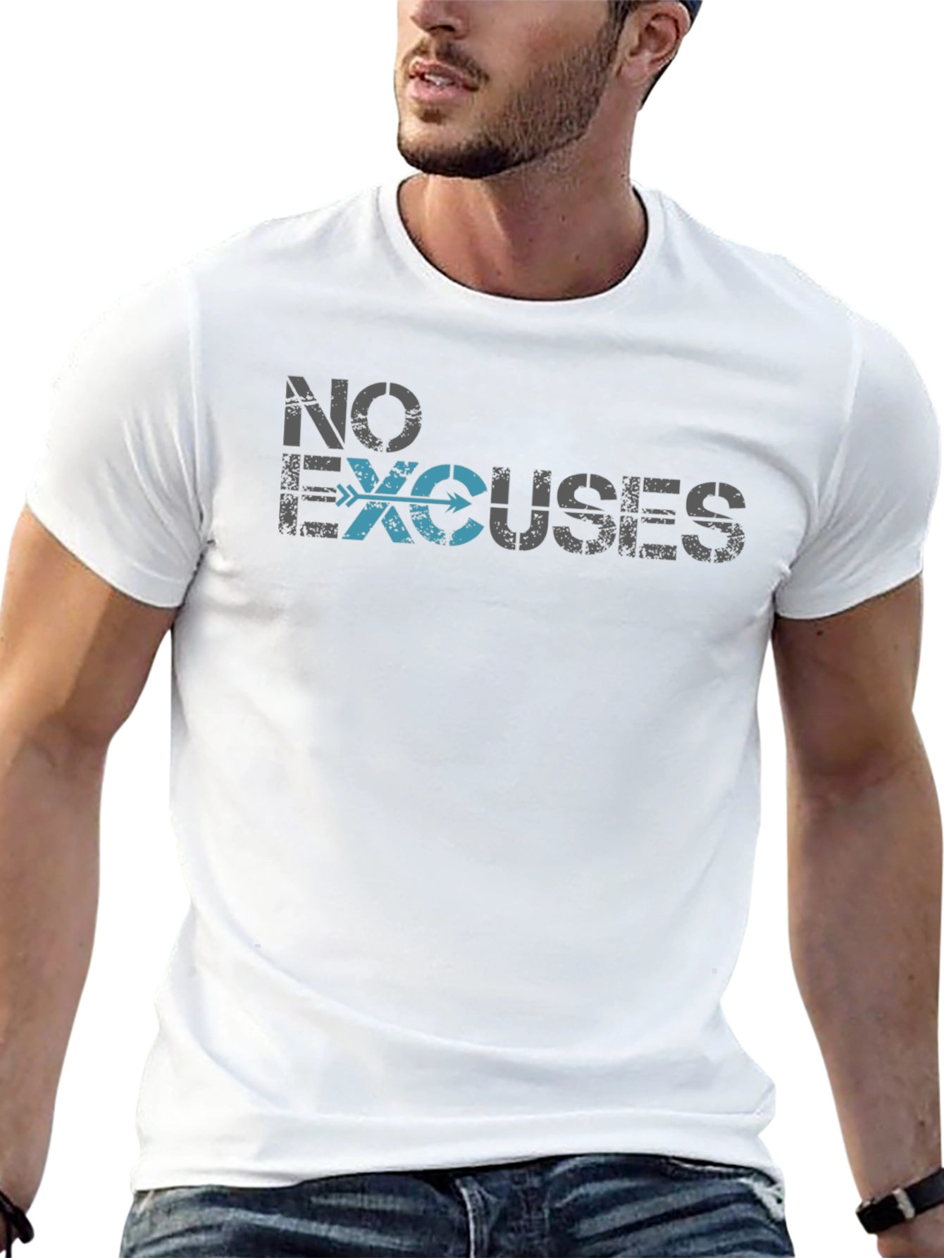 No Excuses Graphic Tee - Motivational Black T-Shirt