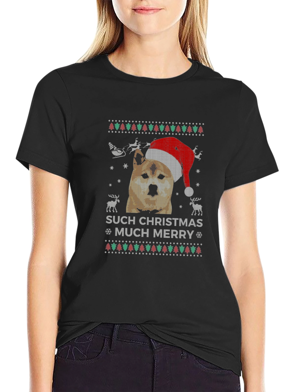 Dog Christmas T-Shirt - Such Christmas Much Merry