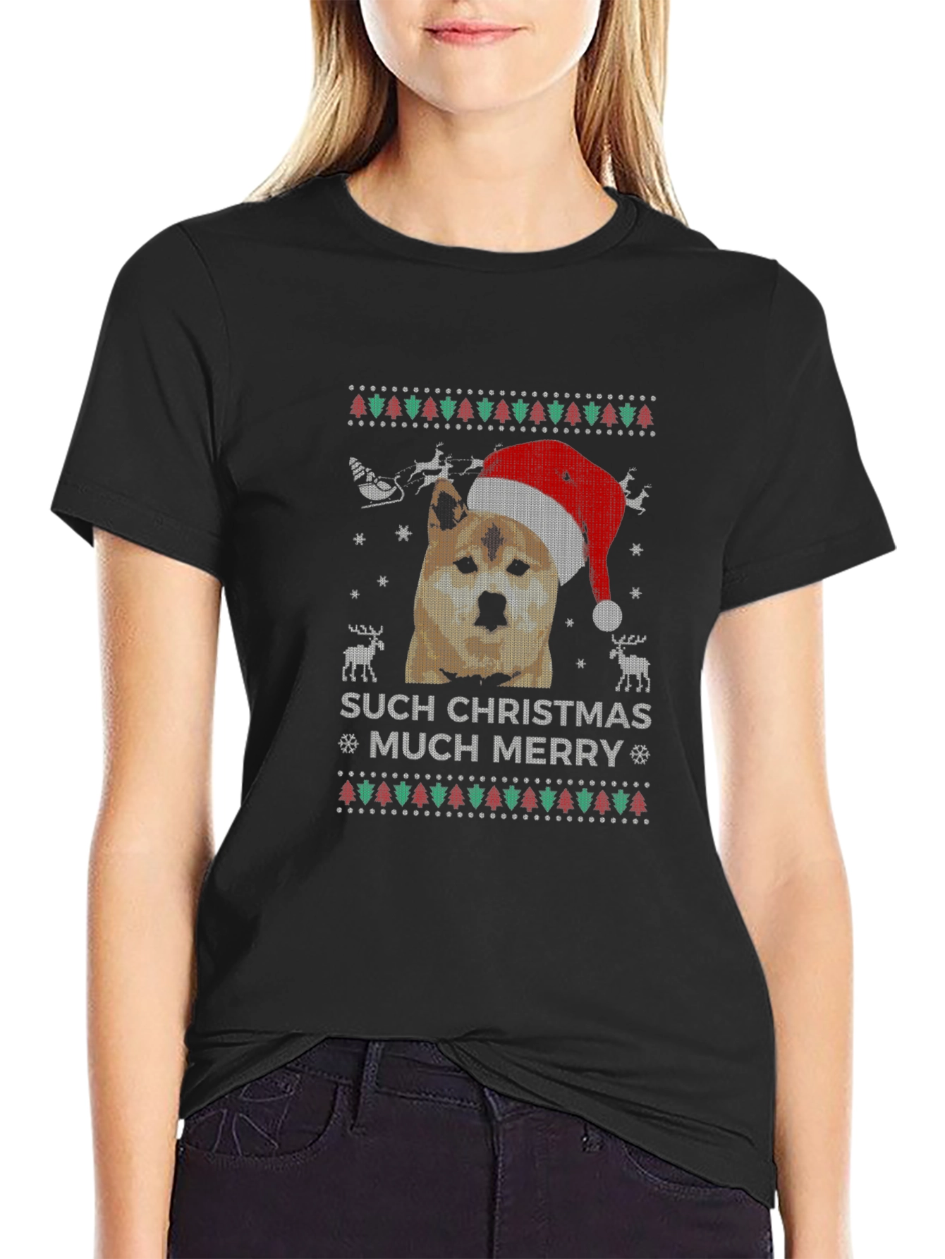 Dog Christmas T-Shirt - Such Christmas Much Merry