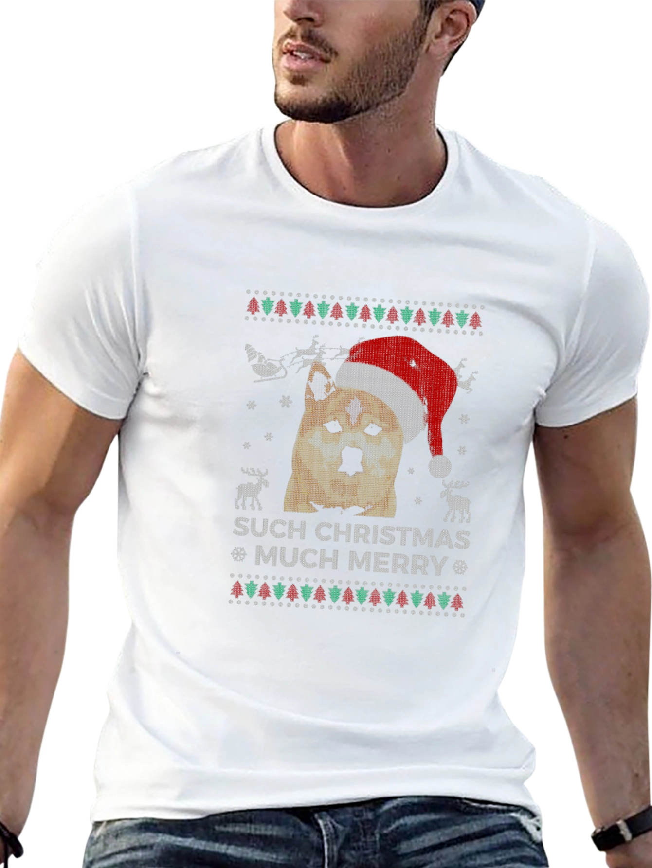 Dog Christmas T-Shirt - Such Christmas Much Merry