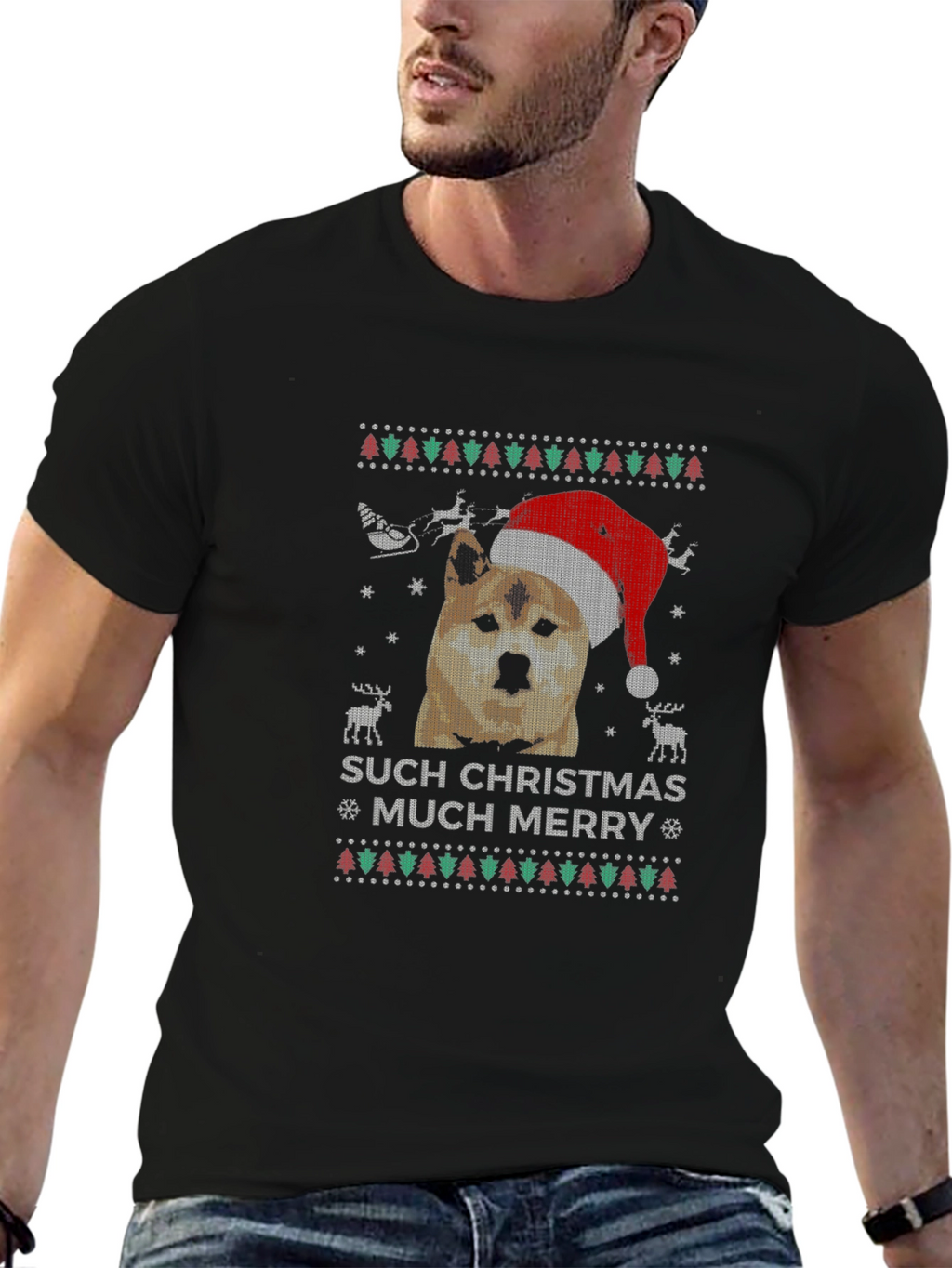 Dog Christmas T-Shirt - Such Christmas Much Merry