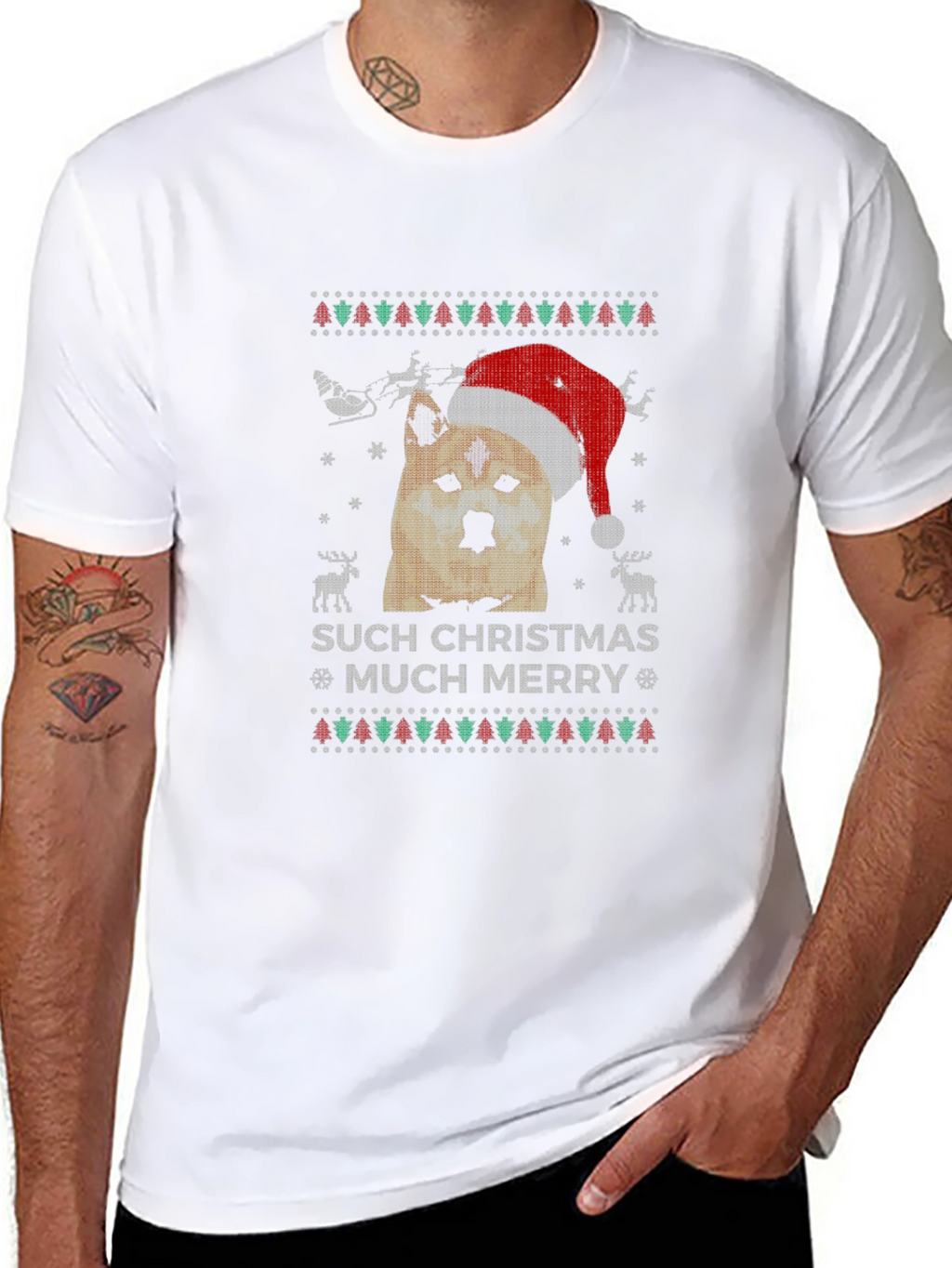 Dog Christmas T-Shirt - Such Christmas Much Merry
