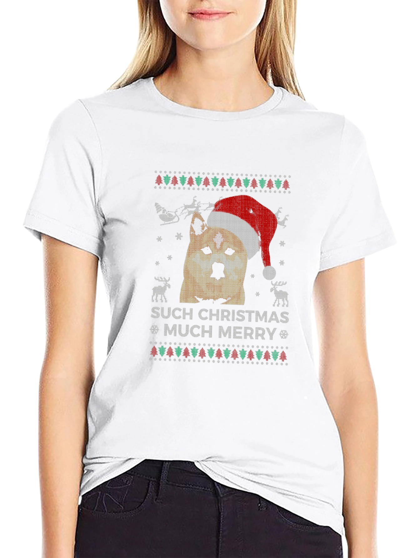 Dog Christmas T-Shirt - Such Christmas Much Merry