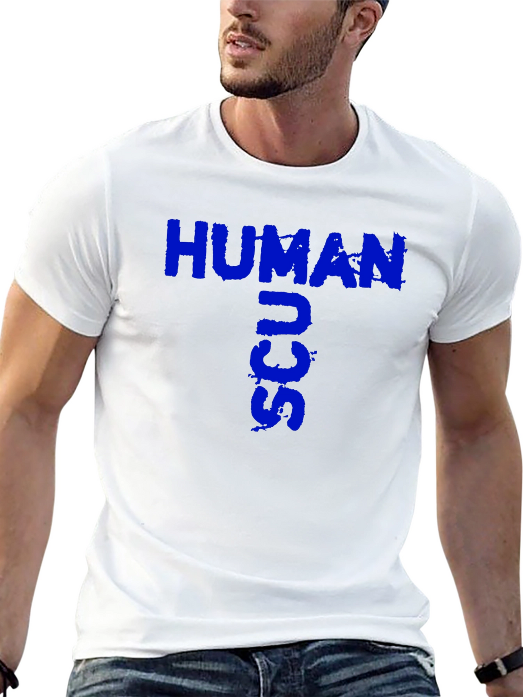 Human SCU Black T-Shirt - Unique Graphic Tee