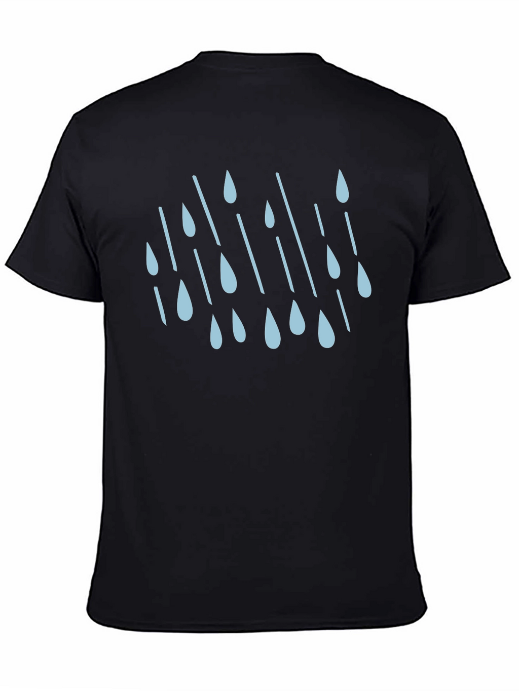 Rain Drop Graphic Tee - Stylish Black Cotton T-Shirt
