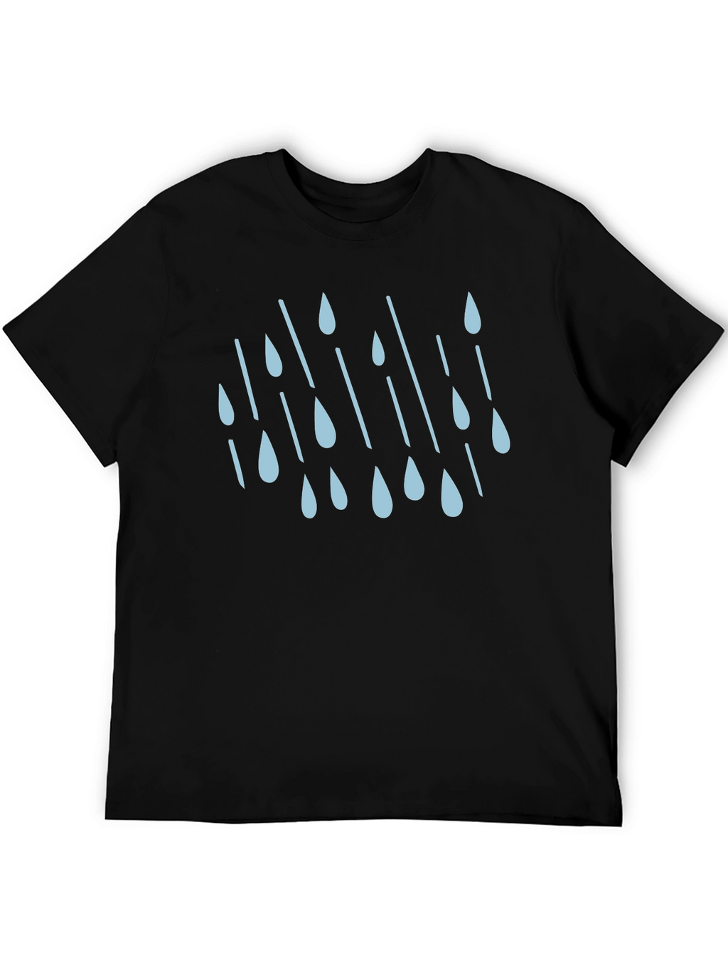 Rain Drop Graphic Tee - Stylish Black Cotton T-Shirt