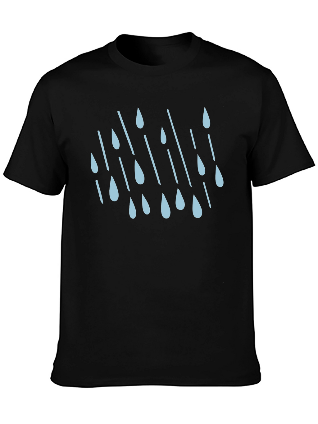 Rain Drop Graphic Tee - Stylish Black Cotton T-Shirt