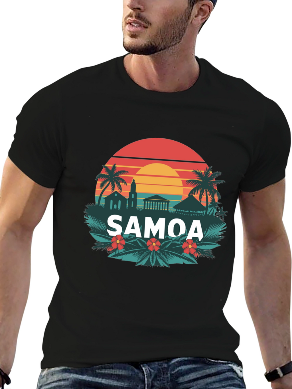 Retro Samoa Graphic Tee - Island Vibes