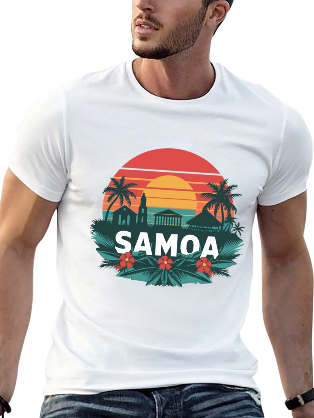 Retro Samoa Graphic Tee - Island Vibes