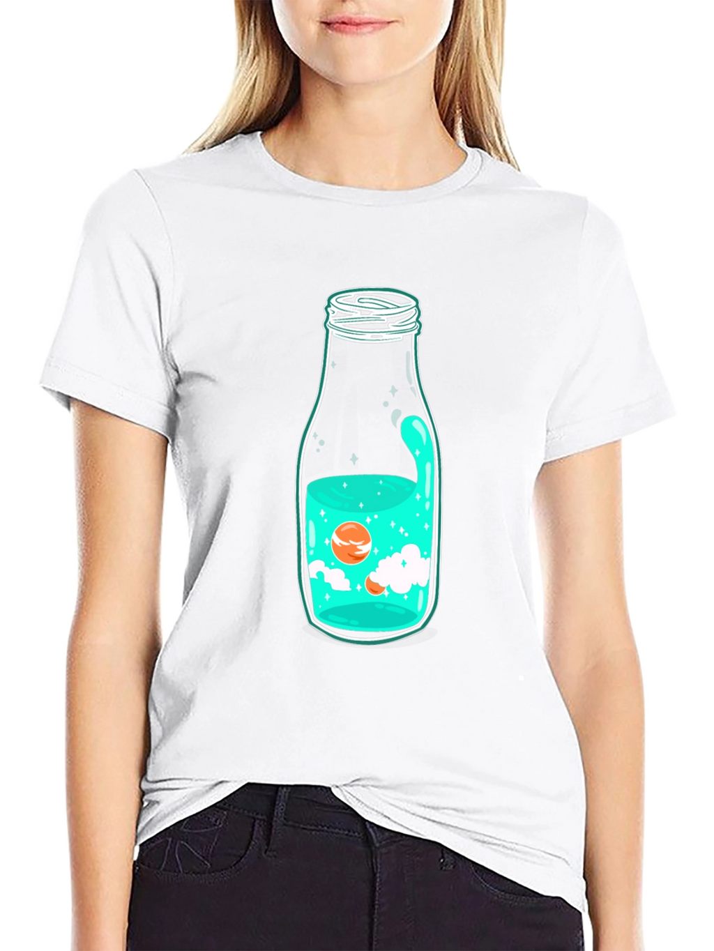 Unique Bottle Graphic Black T-Shirt