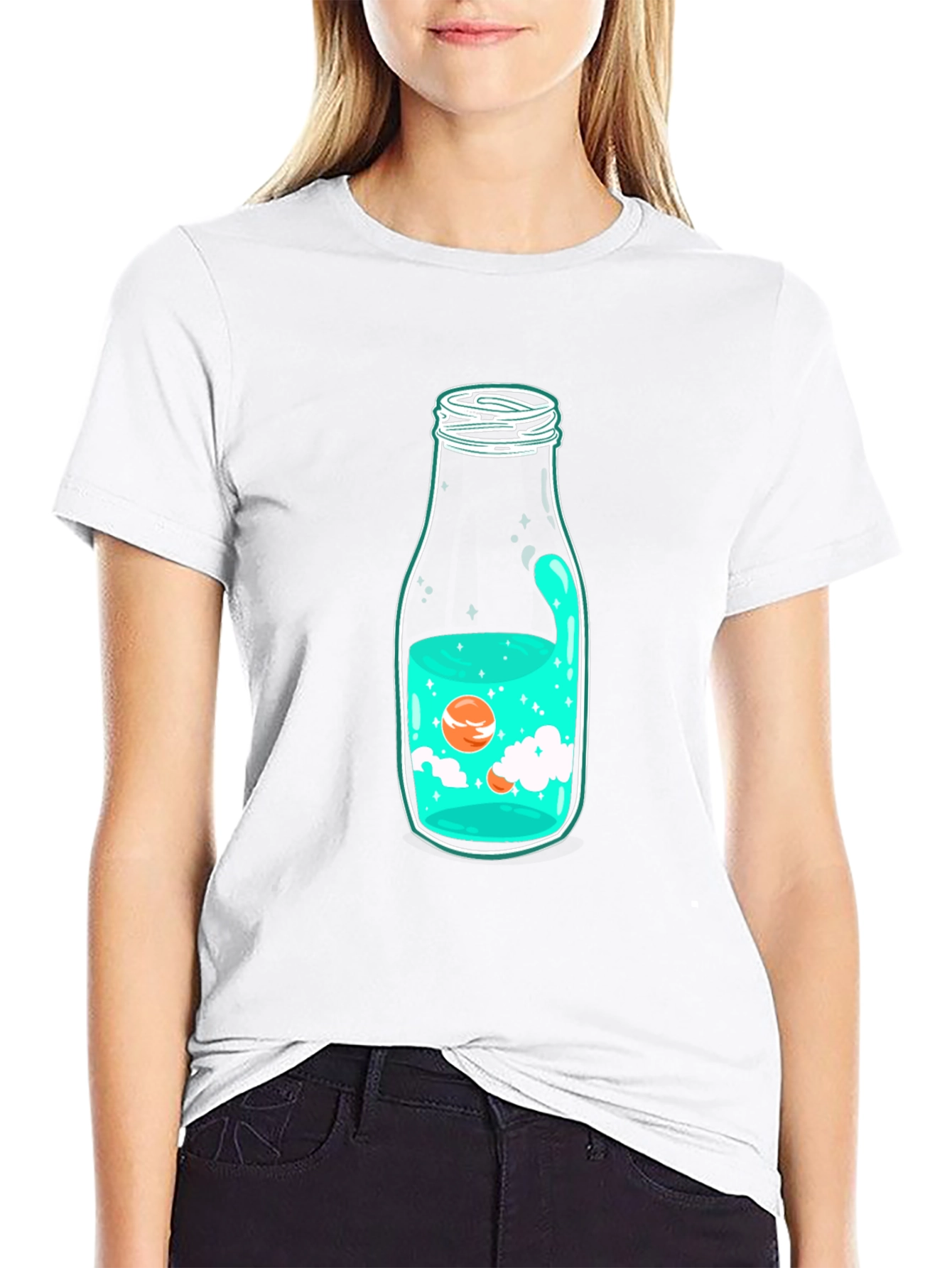 Unique Bottle Graphic Black T-Shirt