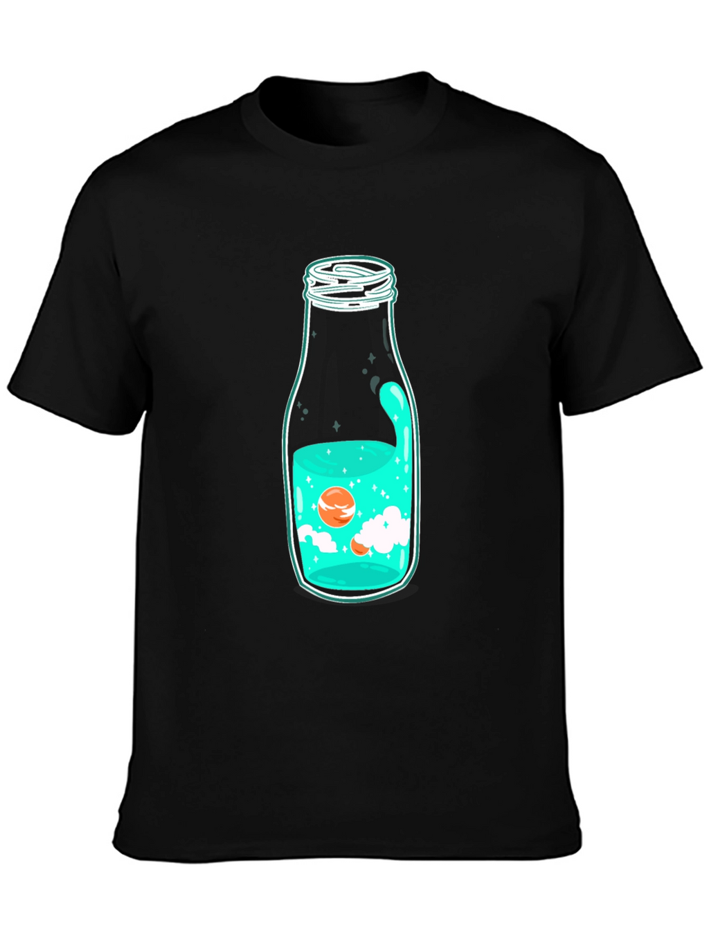 Unique Bottle Graphic Black T-Shirt