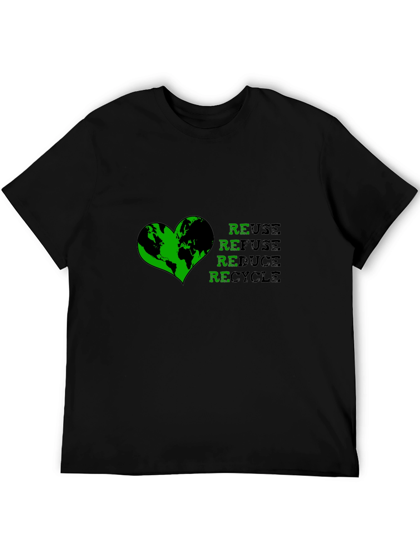 Eco-Friendly Reuse Refuse Reduce Recycle Graphic T-Shirt