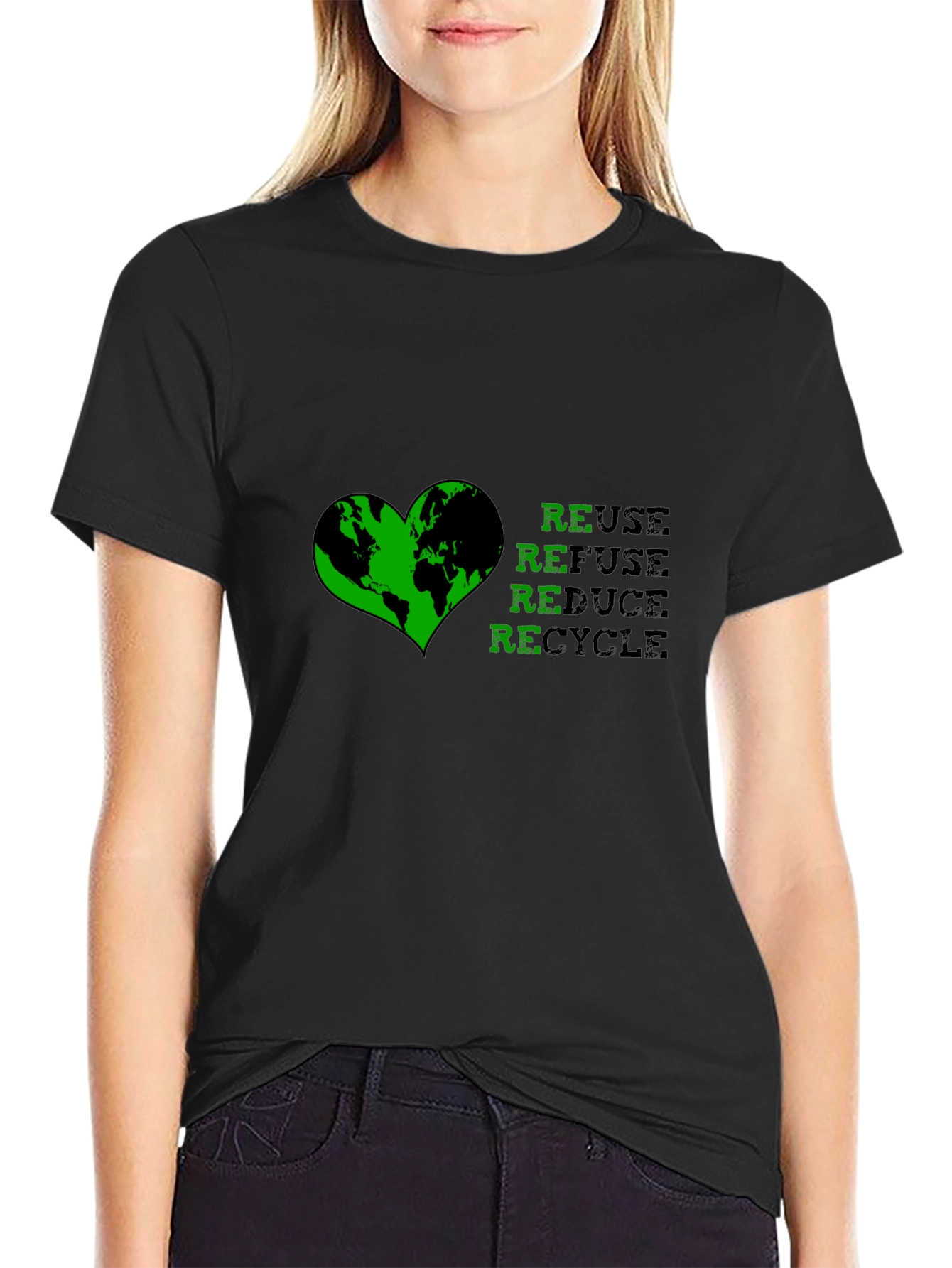 Eco-Friendly Reuse Refuse Reduce Recycle Graphic T-Shirt