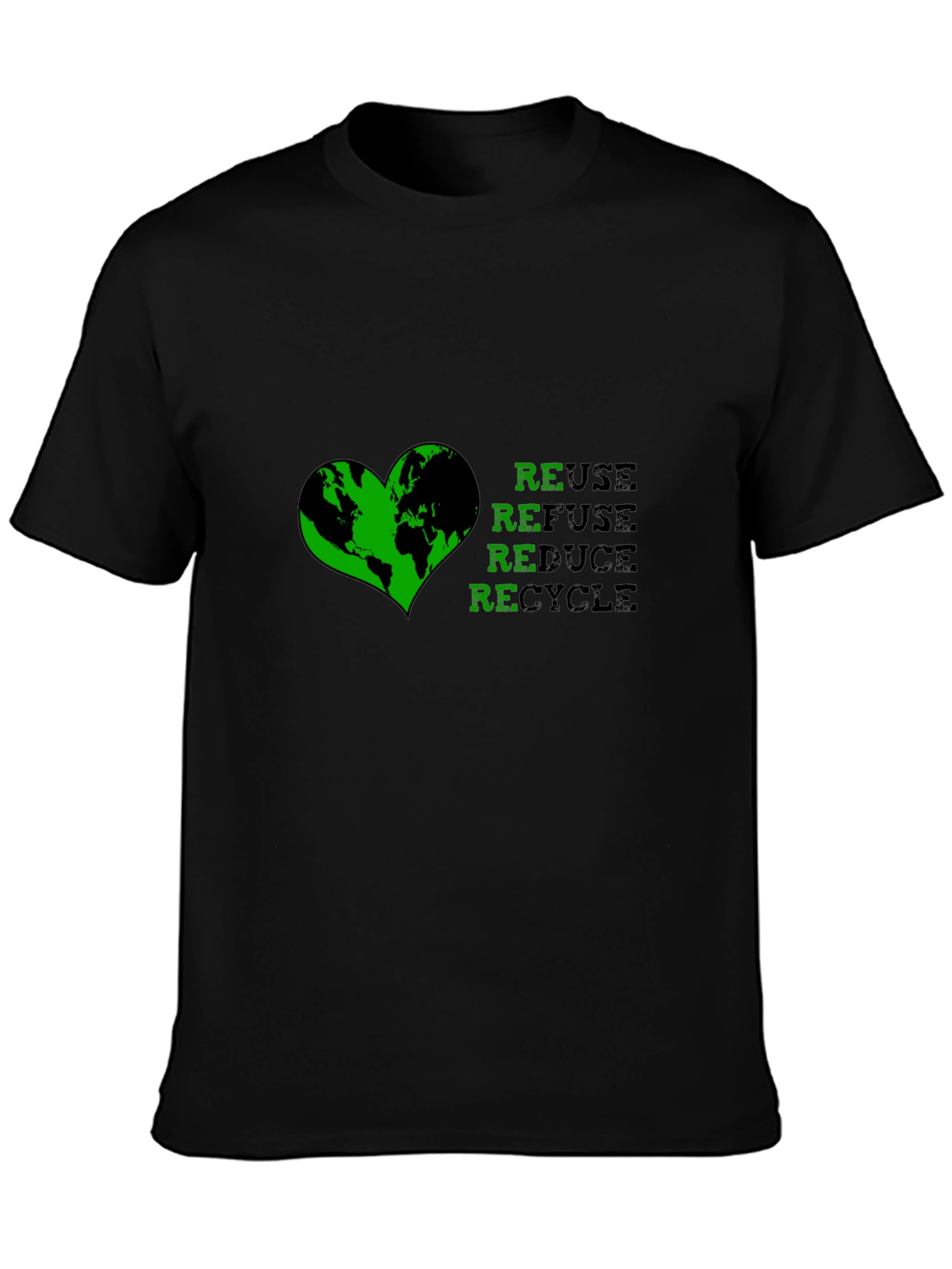 Eco-Friendly Reuse Refuse Reduce Recycle Graphic T-Shirt