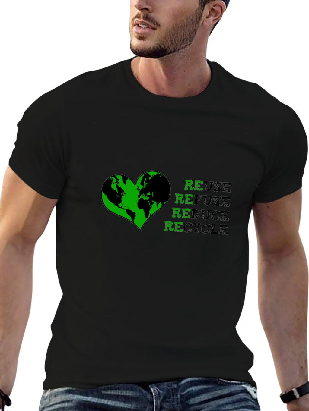 Eco-Friendly Reuse Refuse Reduce Recycle Graphic T-Shirt