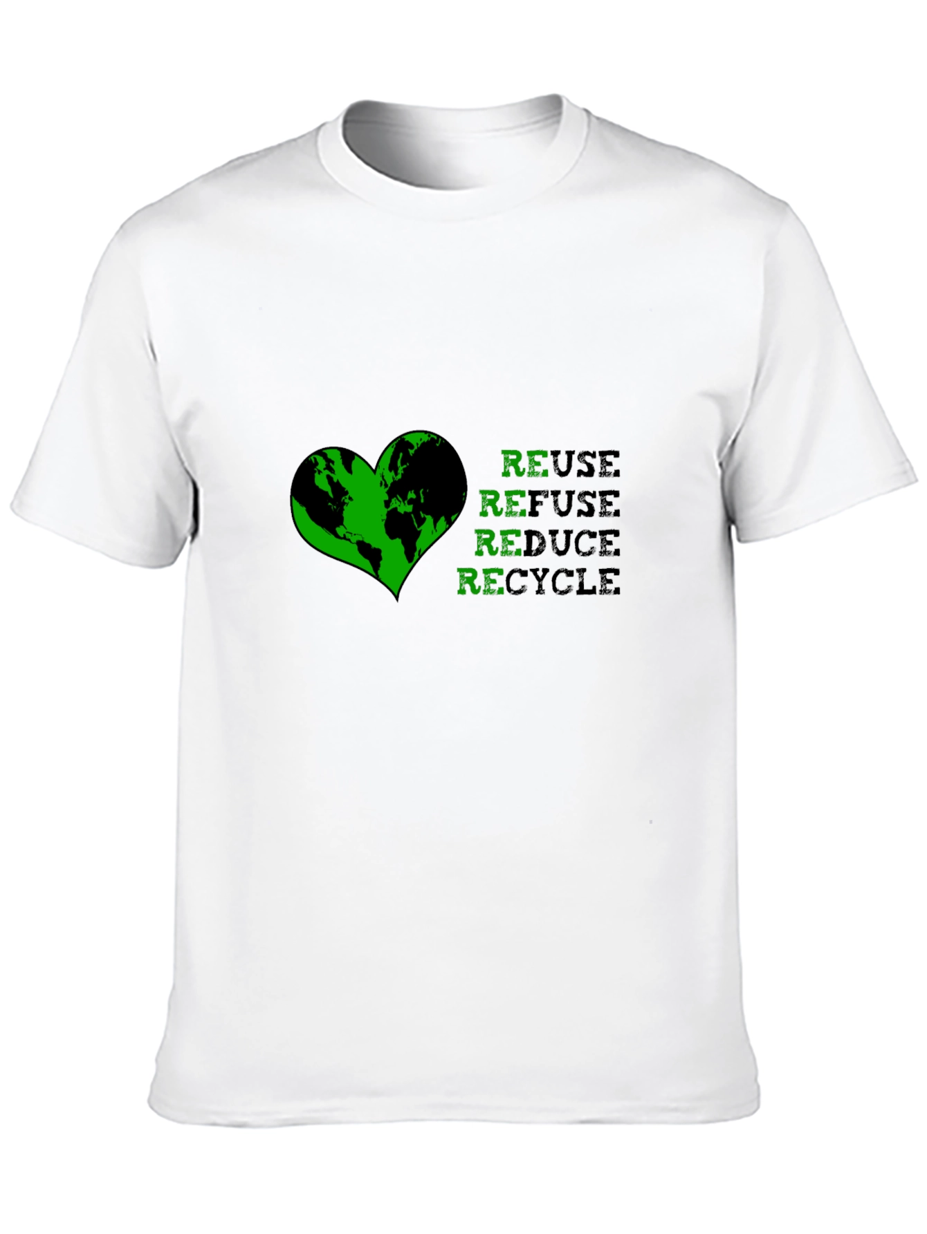 Eco-Friendly Reuse Refuse Reduce Recycle Graphic T-Shirt