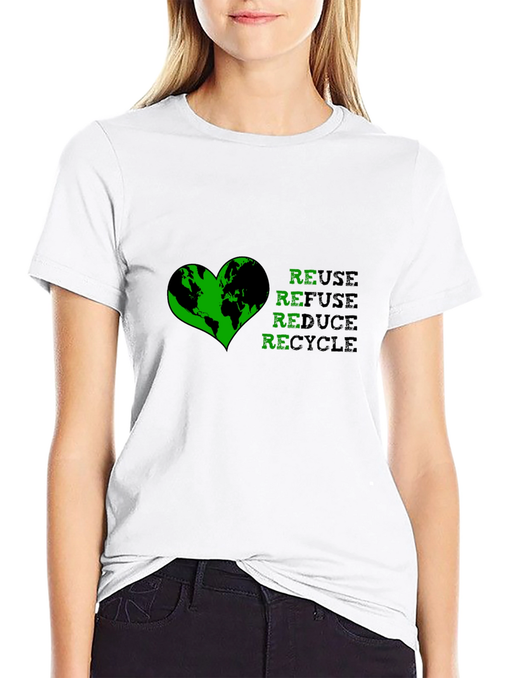 Eco-Friendly Reuse Refuse Reduce Recycle Graphic T-Shirt