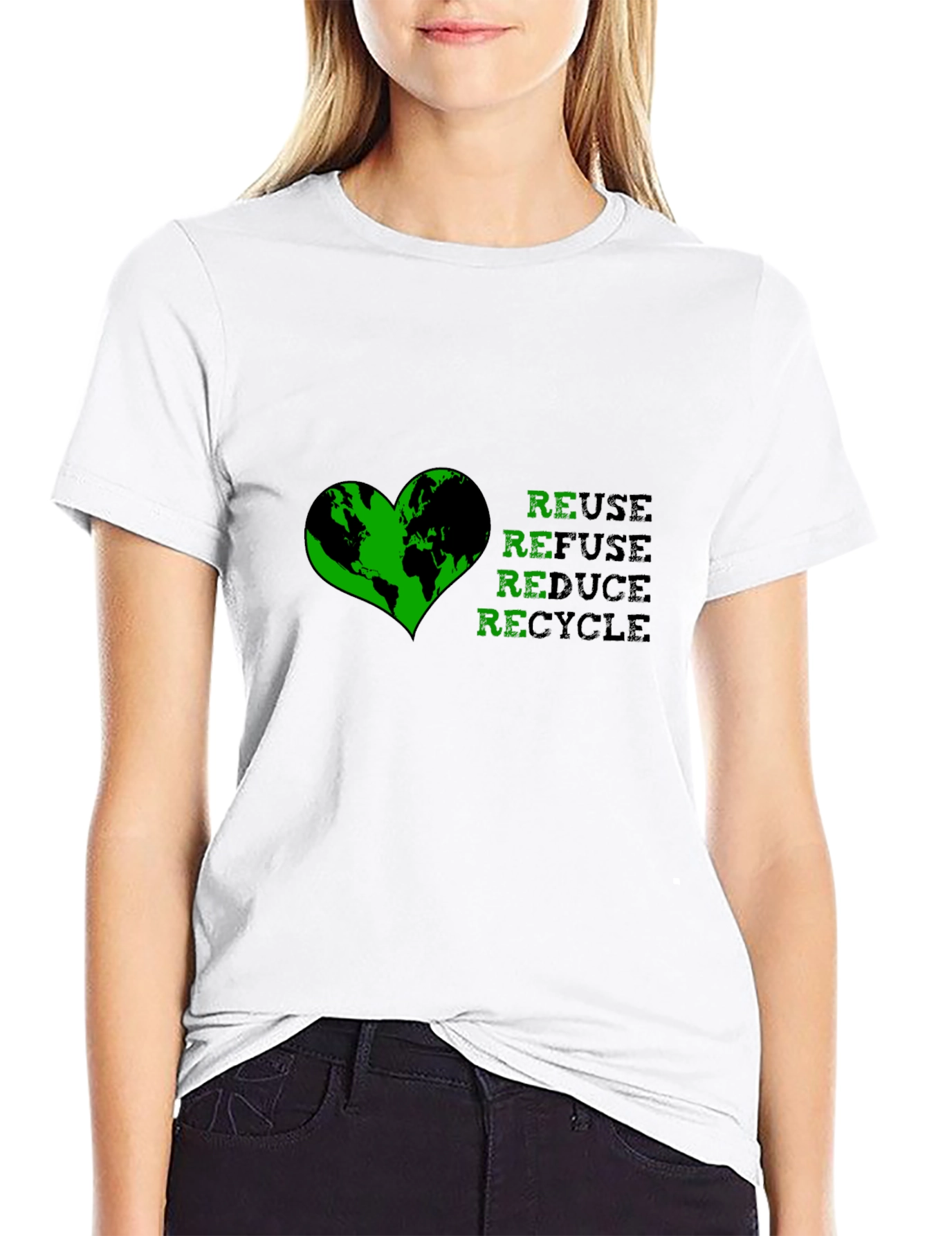 Eco-Friendly Reuse Refuse Reduce Recycle Graphic T-Shirt