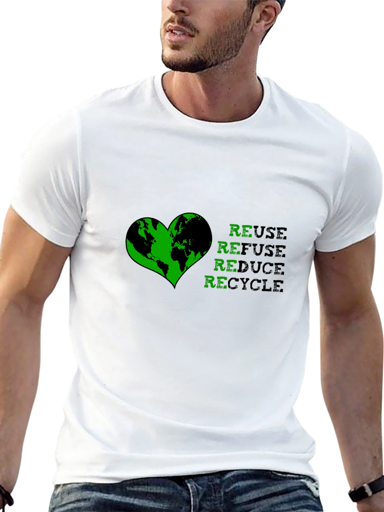 Eco-Friendly Reuse Refuse Reduce Recycle Graphic T-Shirt