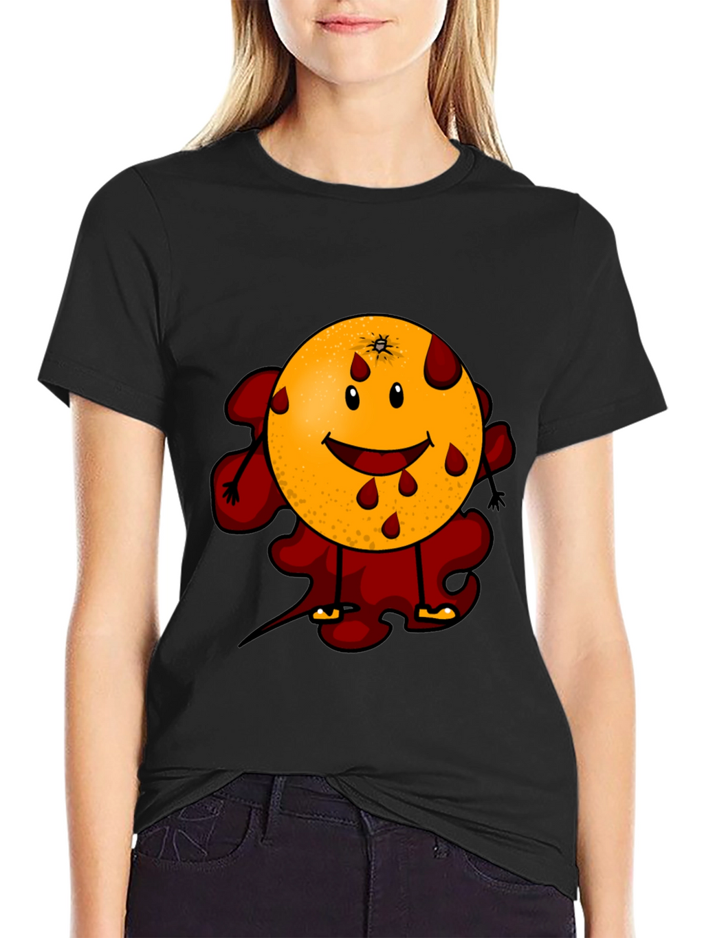Bloody Orange Graphic Tee - Black