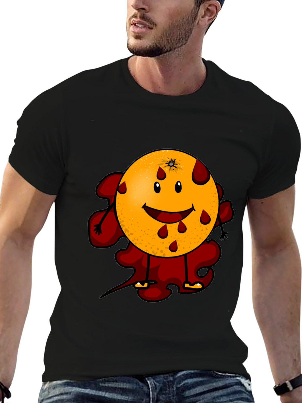 Bloody Orange Graphic Tee - Black
