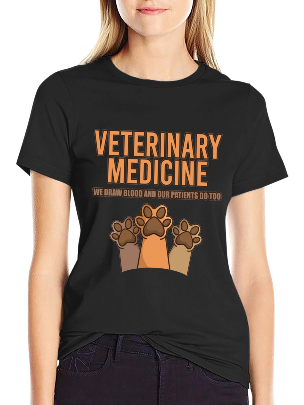 Veterinary Medicine Paw Print Graphic T-Shirt
