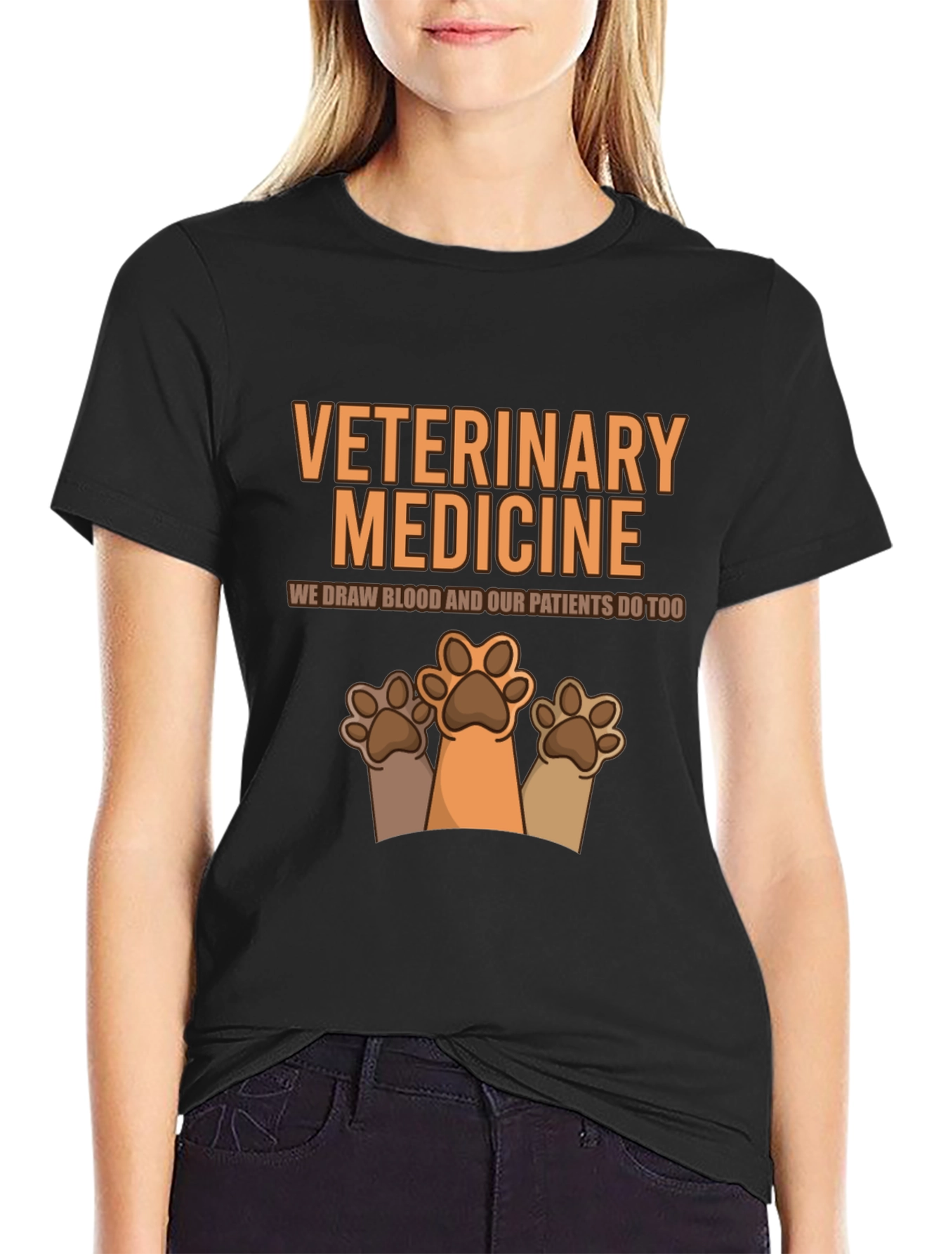 Veterinary Medicine Paw Print Graphic T-Shirt
