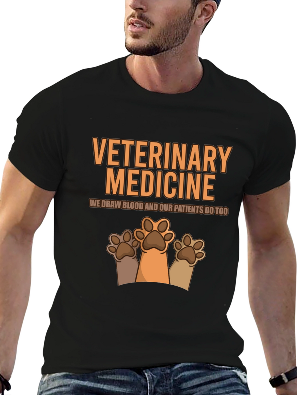 Veterinary Medicine Paw Print Graphic T-Shirt