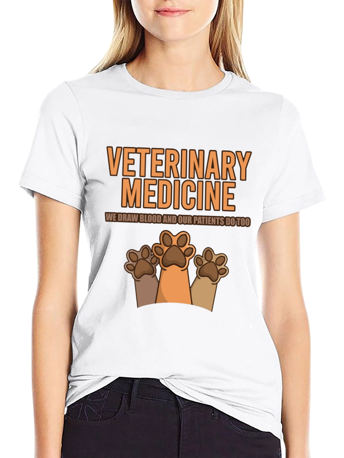 Veterinary Medicine Paw Print Graphic T-Shirt