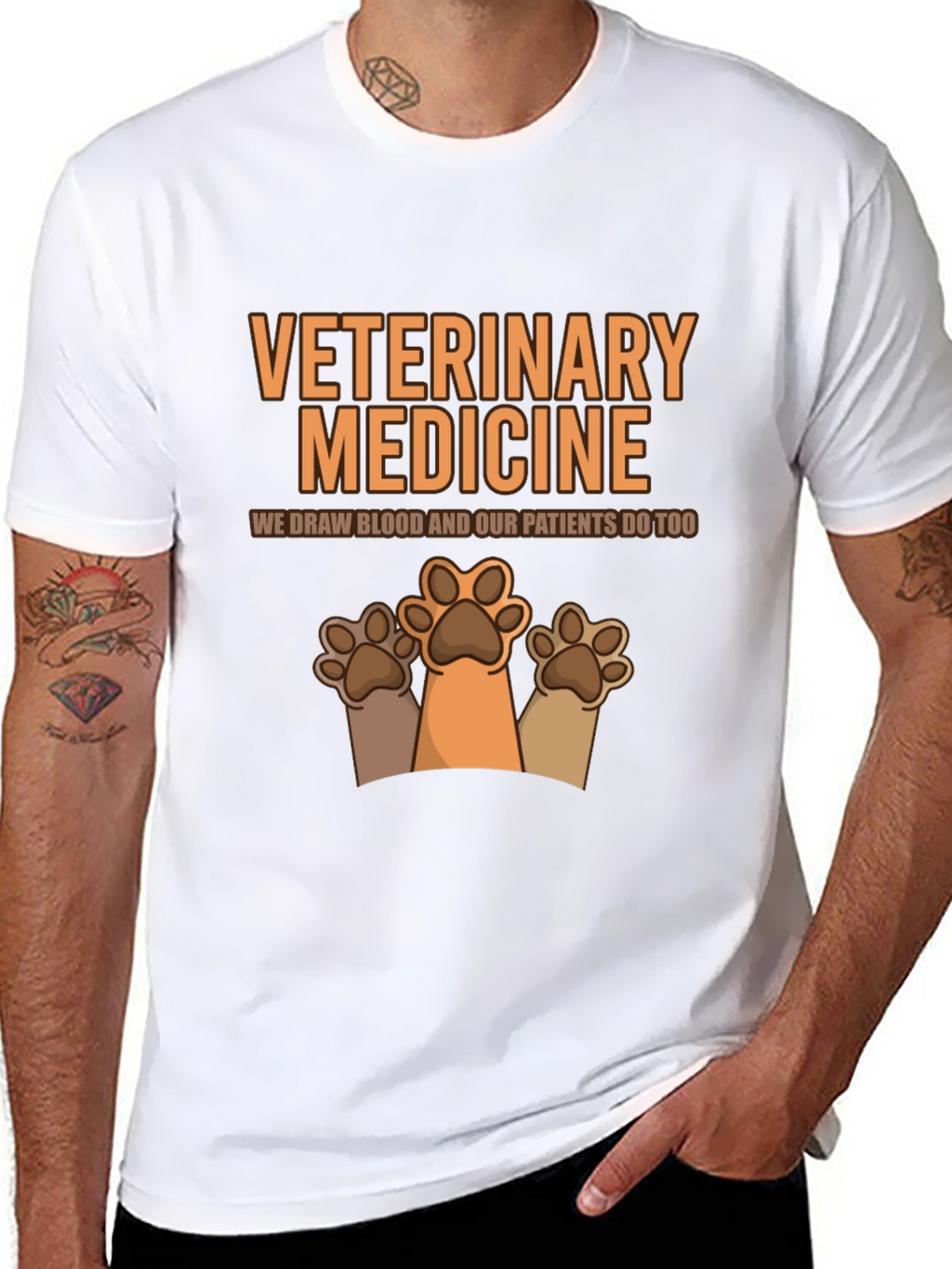 Veterinary Medicine Paw Print Graphic T-Shirt