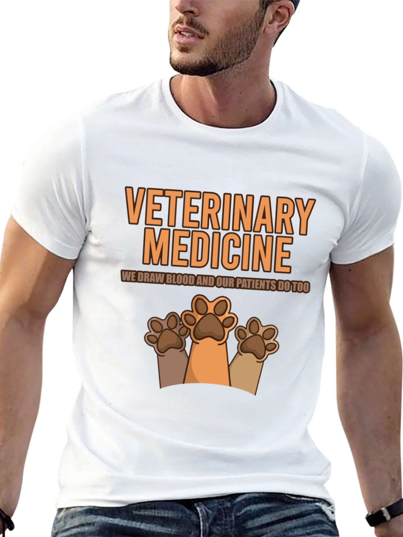 Veterinary Medicine Paw Print Graphic T-Shirt