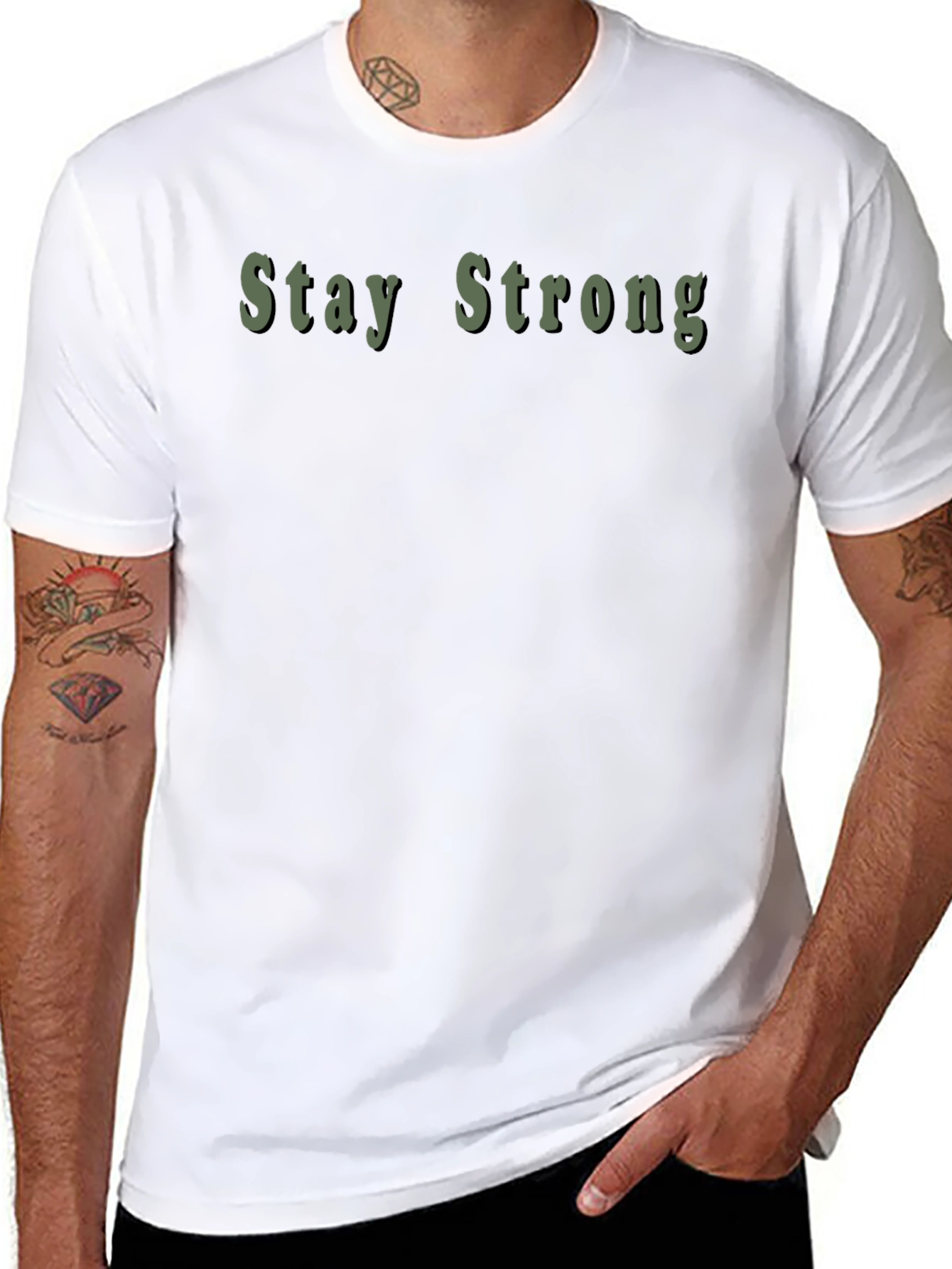 Stay Strong Graphic Black T-Shirt