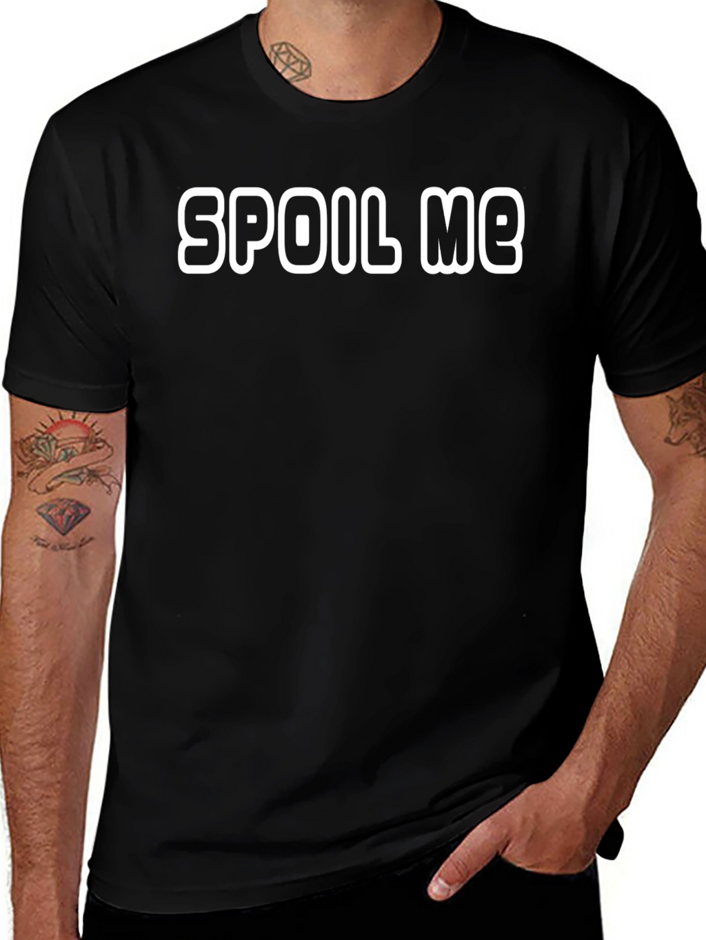 Spoil Me Black T-Shirt - Bold Statement Tee